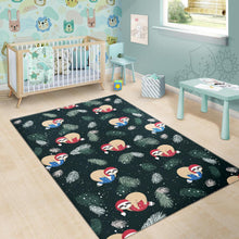 Load image into Gallery viewer, Cute sloths sleeping christmas ball santa hat pattern Area Rug
