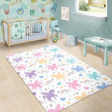 Load image into Gallery viewer, colorful unicorn rainbow heart pattern Area Rug
