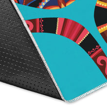 Load image into Gallery viewer, Boomerang Australian aboriginal ornament blue background Area Rug
