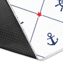 Load image into Gallery viewer, Anchor rudder nautical design pattern Area Rug

