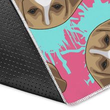 Load image into Gallery viewer, Beagle muzzles turquoise paint splashes pink pattern Area Rug
