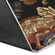 Load image into Gallery viewer, Chameleon lizard tropical leaves palm tree Area Rug
