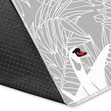 Load image into Gallery viewer, white swan gray background Area Rug
