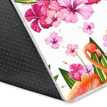 Load image into Gallery viewer, Flamingo Pink Hibiscus Pattern Area Rug
