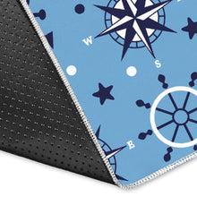Load image into Gallery viewer, Anchors rudder compass star nautical pattern Area Rug

