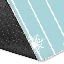 Load image into Gallery viewer, Snowflake pattern blue stripe background Area Rug
