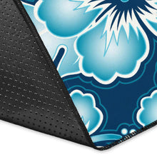 Load image into Gallery viewer, Blue Hibiscus Pattern Print Design HB011 Area Rugs
