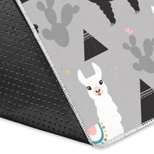 Load image into Gallery viewer, Black and White Llama Pattern Area Rug
