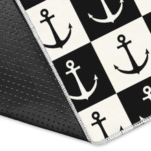 Load image into Gallery viewer, Anchor Black and White Patter Area Rug

