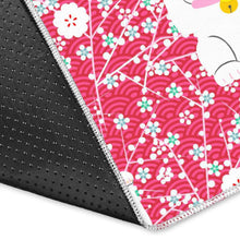 Load image into Gallery viewer, Maneki Neko Lucky Cat sakura pink background Area Rug
