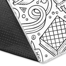 Load image into Gallery viewer, Cartoon hand drawn ice cream black white Area Rug
