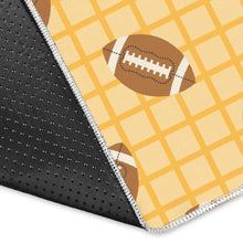 Load image into Gallery viewer, American Football Ball Pattern Yellow Background Area Rug
