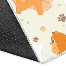 Load image into Gallery viewer, Cute brown pomeranian paw leave bone pattern Area Rug
