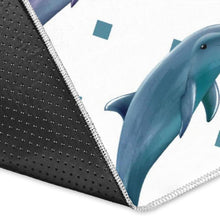 Load image into Gallery viewer, Dolphins pattern dotted background Area Rug
