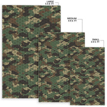 Load image into Gallery viewer, Green Camo Camouflage Honeycomb Pattern Area Rug
