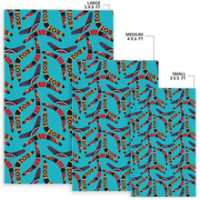 Load image into Gallery viewer, Boomerang Australian aboriginal ornament blue background Area Rug
