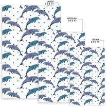 Load image into Gallery viewer, Dolphins pattern dotted background Area Rug

