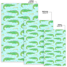 Load image into Gallery viewer, Crocodile Pattern Blue background Area Rug
