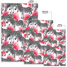 Load image into Gallery viewer, Zebra Red Hibiscus Pattern Area Rug
