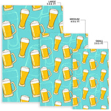 Load image into Gallery viewer, Beer pattern green background Area Rug

