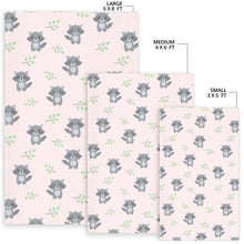 Load image into Gallery viewer, cute raccoons leaves pattern Area Rug
