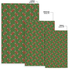 Load image into Gallery viewer, American Football Ball Pattern Green Background Area Rug
