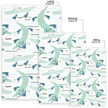Load image into Gallery viewer, Crocodile diver pattern Area Rug
