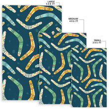 Load image into Gallery viewer, Boomerang Aboriginal Pattern Dark Background Area Rug
