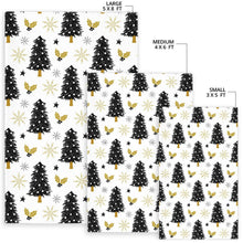 Load image into Gallery viewer, Christmas tree holly snow star pattern Area Rug
