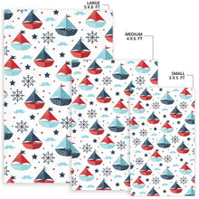 Load image into Gallery viewer, Cute color paper sailboat pattern Area Rug

