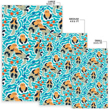 Load image into Gallery viewer, Cute sea otters fishe sea urchin pattern Area Rug
