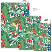 Load image into Gallery viewer, heliconia palm and monstera  leaves pattern Area Rug
