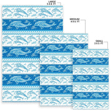 Load image into Gallery viewer, Dolphin Tribal Pattern Ethnic Motifs Area Rug
