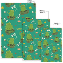 Load image into Gallery viewer, Cute frog dragonfly design pattern Area Rug
