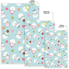 Load image into Gallery viewer, Cute snowman snowflake pattern Area Rug
