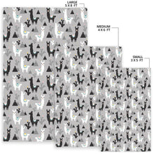 Load image into Gallery viewer, Black and White Llama Pattern Area Rug
