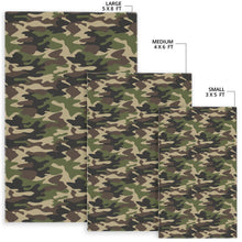 Load image into Gallery viewer, Dark Green camo camouflage pattern Area Rug
