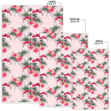 Load image into Gallery viewer, Red Pink Orchid Hibiscus Pattern Area Rug

