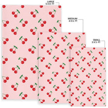 Load image into Gallery viewer, cherry pattern pink background Area Rug
