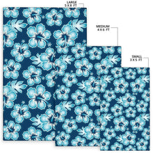 Load image into Gallery viewer, Blue Hibiscus Pattern Print Design HB011 Area Rugs

