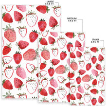 Load image into Gallery viewer, watercolor hand drawn beautiful strawberry pattern Area Rug
