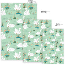 Load image into Gallery viewer, White swan lake pattern Area Rug
