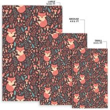 Load image into Gallery viewer, fox leaves mushroom pattern Area Rug
