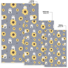 Load image into Gallery viewer, Cute hamster sunflower pattern background Area Rug
