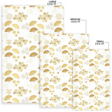 Load image into Gallery viewer, Gold Fan Japanese Pattern Area Rug
