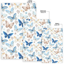 Load image into Gallery viewer, blue butterfly pattern Area Rug
