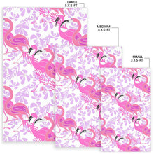 Load image into Gallery viewer, Pink flamingo flower pattern Area Rug
