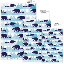 Load image into Gallery viewer, polar bear winter snow pattern Area Rug
