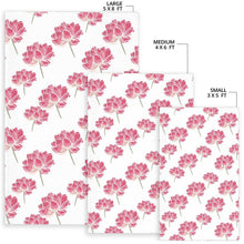 Load image into Gallery viewer, Pink lotus waterlily pattern Area Rug
