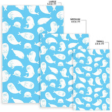 Load image into Gallery viewer, Cute white sea lion seals pattern Area Rug
